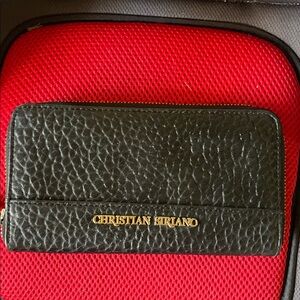 Christian Siriano Textured Black Card Holder